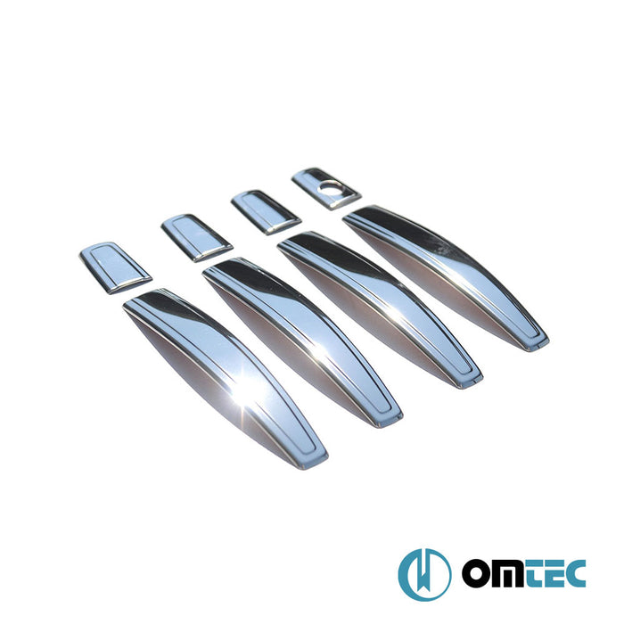 Deco Door Handle Cover 4 Door 8 Pcs. (H1) S.Steel (Gloss) - Opel Astra - SD P10 - (2010 - 2015)