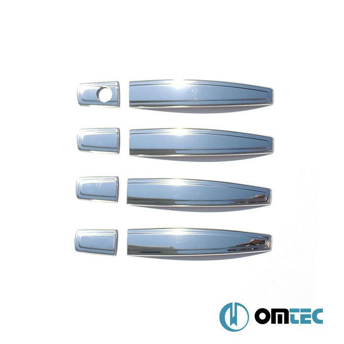 Deco Door Handle Cover 4 Door 8 Pcs. (H1) S.Steel (Gloss) - Opel Zafira - MPV II - (2005 - 2014)