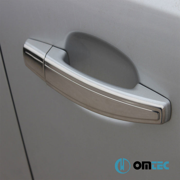 Poignée de porte - Deco : Caches chromés en inox (Brillant) 2 Portes 4 Pcs. (H1) - Opel Astra - HB 3D P10 - (2010 - 2015)