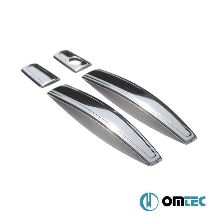 Poignée de porte - Deco : Caches chromés en inox (Brillant) 2 Portes 4 Pcs. (H1) - Opel Astra - HB 3D P10 - (2010 - 2015)