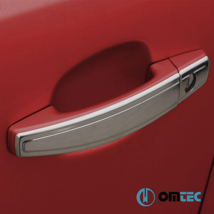 Poignée de porte - Deco : Caches chromés en inox (Brillant) 2 Portes 4 Pcs. (H1) - Opel Astra - HB 3D P10 - (2010 - 2015)