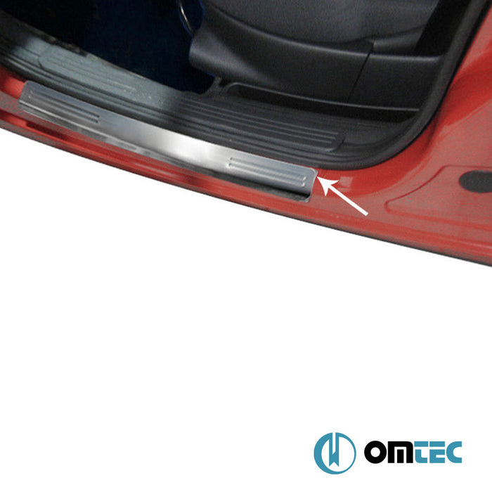 Line Door Sill Cover 4 Pcs. S.Steel (Gloss) - Opel Corsa - HB 5D X01 - (2000 - 2006)