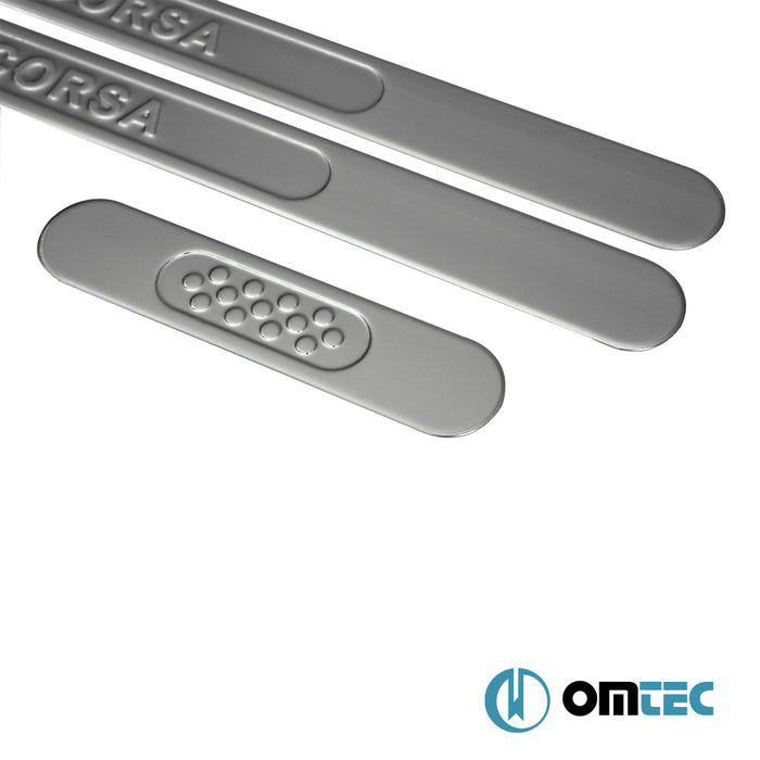 Line Door Sill Cover 4 Pcs. S.Steel (Gloss) - Opel Corsa - HB 5D S07 - (2006 - 2015)