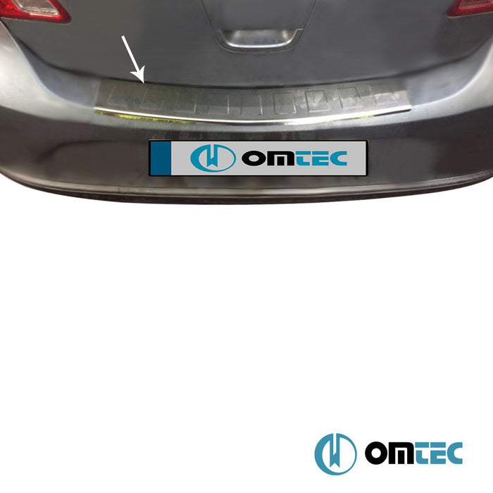 Rear Bumper Sill Cover S.Steel (Gloss) - Opel Astra - HB 5D P10 - (2010 - 2015)