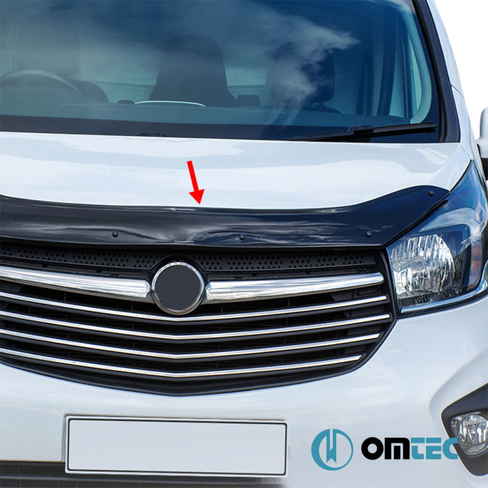 Bonnet Deflector (Black) ABS - Opel Vivaro - VAN X82 - (2014 - 2019)