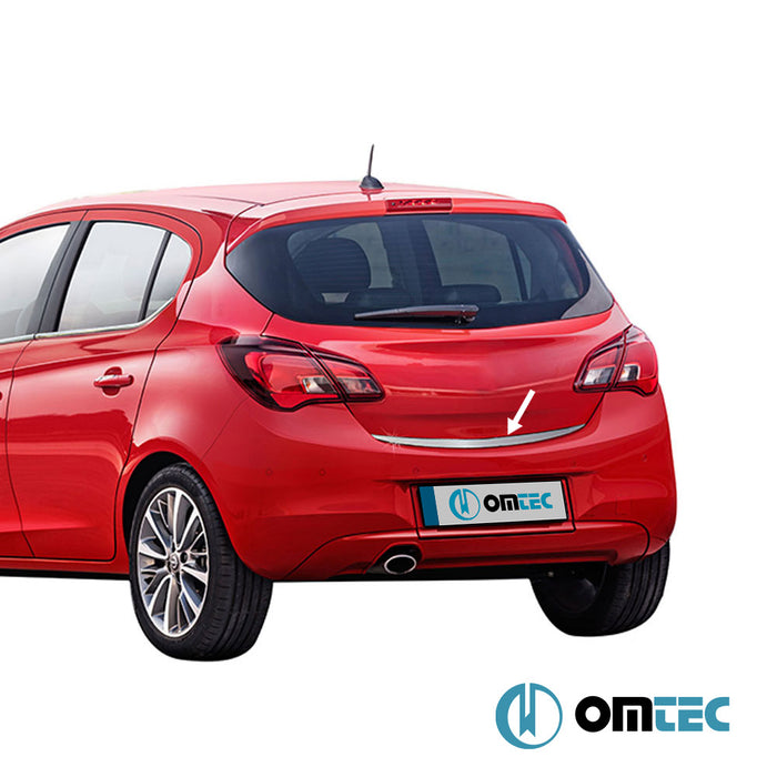 Coffre - Baguette chromée en inox (Brillant) - Opel Corsa - HB 5D X15 - (2015 - 2019)