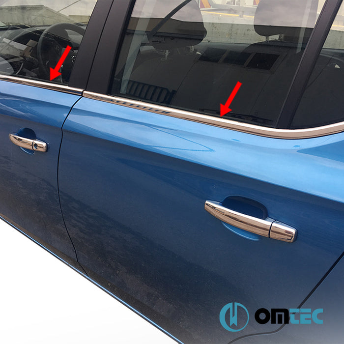 Window Trim Cover 6 Pcs. S.Steel (Gloss) - Opel Corsa - HB 5D X15 - (2015 - 2019)