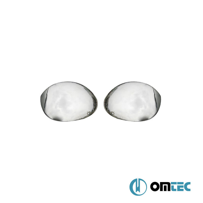 Rétroviseur - Coquilles chromées en inox (Brillant) - 2 pièces - Peugeot 206 - HB 5D I - (1998 - 2012)