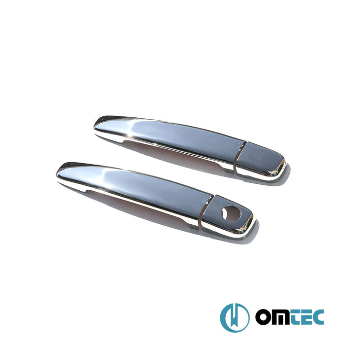 Door Handle Cover 2 Door 4 Pcs. (H1) S.Steel (Gloss) - Citroën C2 - HB 3D J**** - (2003 - 2009)