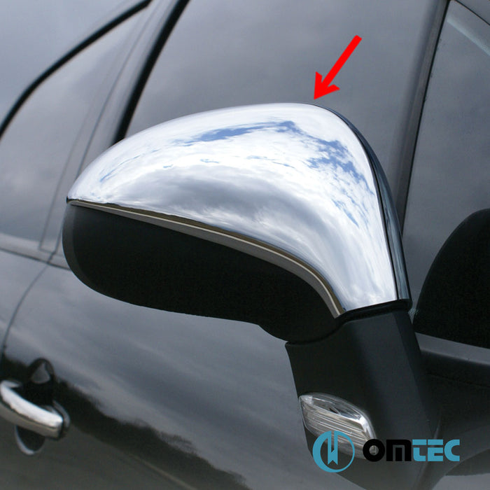 Mirror Cover 2 Pcs. S.Steel (Gloss) - Peugeot 207 - HB 3D I - (2006 - 2012)