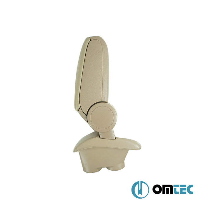 Accoudoir V1 (Cuir Artificiel+Support moulé sous-vide) Beige - Peugeot 208 - HB 5D A9 - (2012 - 2019)