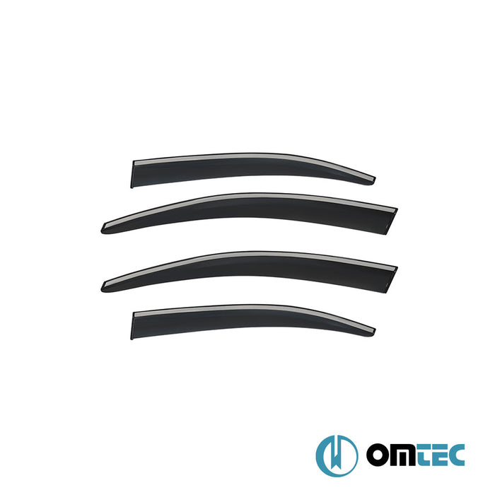 Wind Deflectors (with Chrome) Front-Rear - Citroën C-Elysee - SD - (2012 - )