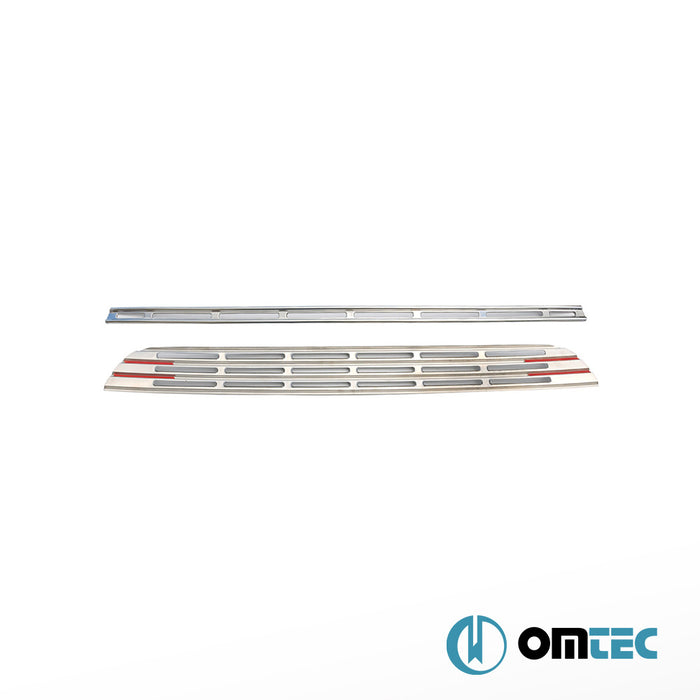 Grille de calandre - Baguettes chromées en inox (Brillant) - 2 pièces - Peugeot Partner Tepee - MVN B9 PRE-FL/FL - (2008 - 2015)