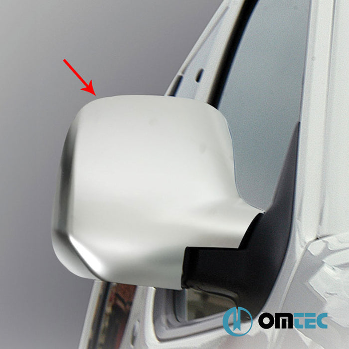 Mirror Cover 2 Pcs. ABS Satin Chrome - Citroën Berlingo - MVN B9 PRE-FL - (2008 - 2012)