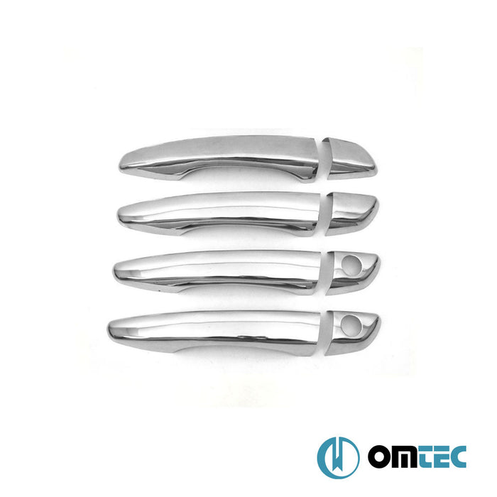 Door Handle Cover 4 Door 8 Pcs. (H2-Single Sliding Door-LHD) S.Steel (Gloss) - Fiat Scudo - VAN III - (2022 - )