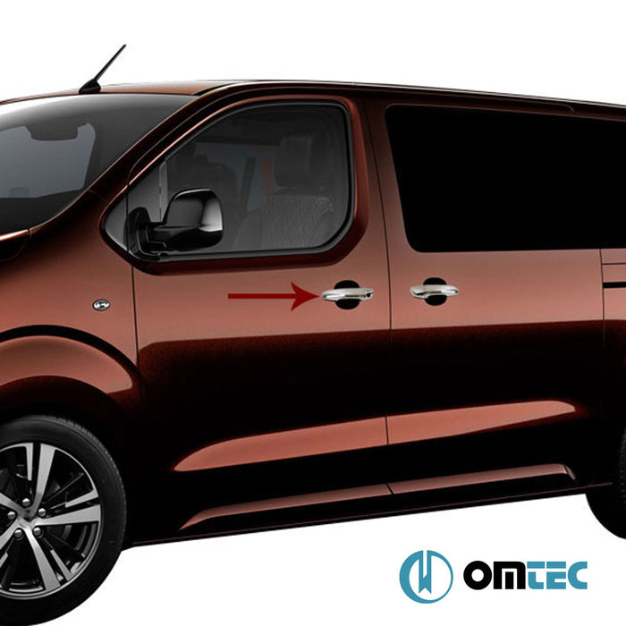 Poignée de porte - Caches chromés en inox (Brillant) - 5 Portes 10 Pcs. (H2-Double porte coulissante-LHD) - Opel Combo - MVN V - (2019 - )