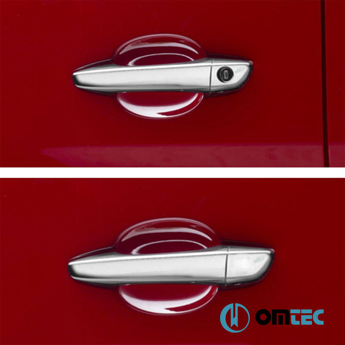 Door Handle Cover 5 Door 10 Pcs. (H3-Double Sliding Door-RHD) S.Steel (Gloss) - Fiat Scudo - VAN III - (2022 - )