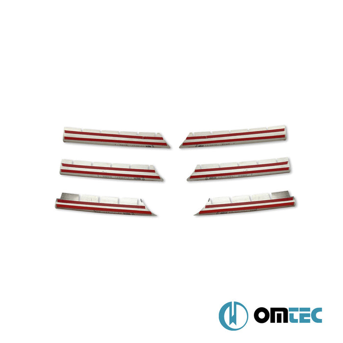 Grille de calandre - Baguettes chromées en inox (Brillant) - 6 pièces - Renault Megane - SW II - (2002 - 2009)