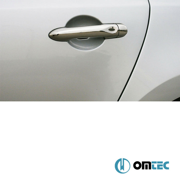 Door Handle Cover 4 Door 8 Pcs. (S4) S.Steel (Gloss) (Keyless) - Renault Megane - SW III - (2009 - 2016)