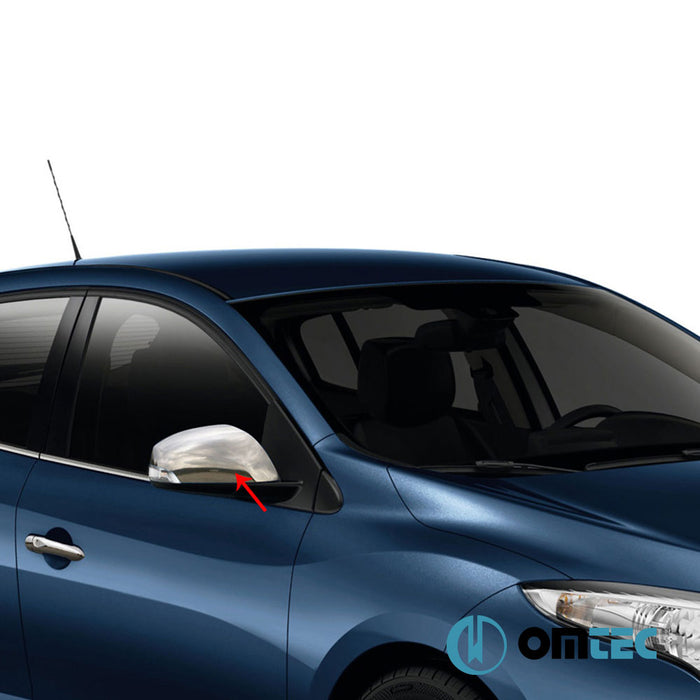 Mirror Cover 2 Pcs. S.Steel (Gloss) - Renault Fluence - SD I - (2010 - 2015)