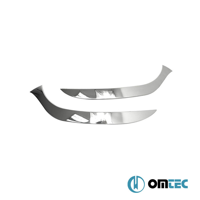 Headlight Sill 2 Pcs. S.Steel (Gloss) - Renault Clio - HB 5D BH - (2012 - 2018)