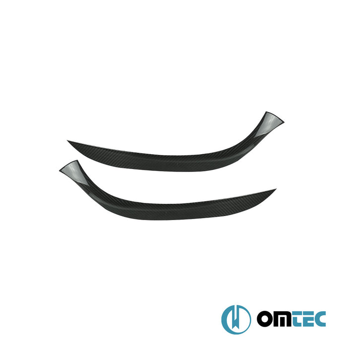 Headlight Lower Trim 2 Pcs.(Carbon) - Renault Clio - HB 5D BH PRE-FL - (2012 - 2016)