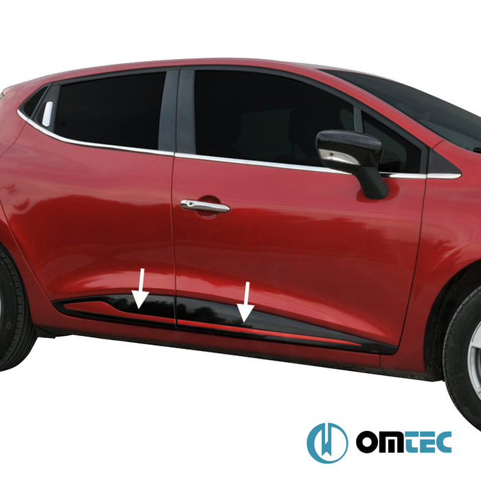 Side Door Streamer(Formed) 4 Pcs. S.Steel (Gloss) (Red) - Renault Clio - SW BH - (2012 - 2018)