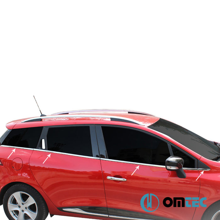 Cam Çıtası 8 Prç. P.Çelik (Parlak) - Renault Clio - SW BH - (2012 - 2018)