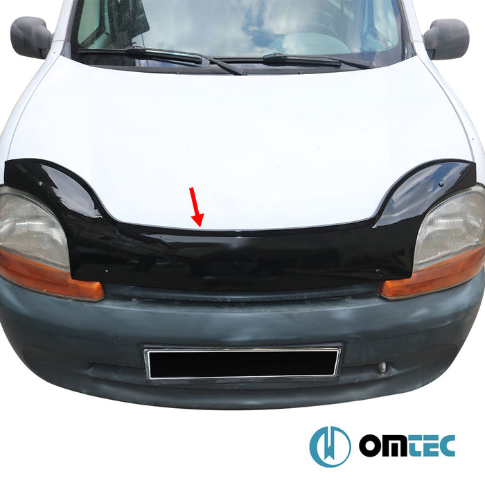 Bonnet Deflector (Black) ABS - Renault Kangoo - MVN KC PRE-FL - (1996 - 2004)