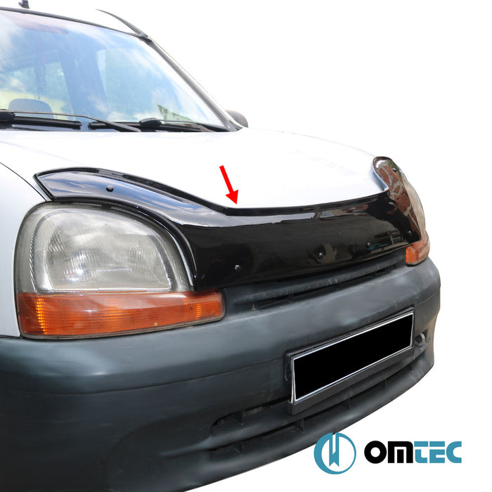 Bonnet Deflector (Black) ABS - Renault Kangoo - MVN KC PRE-FL - (1996 - 2004)