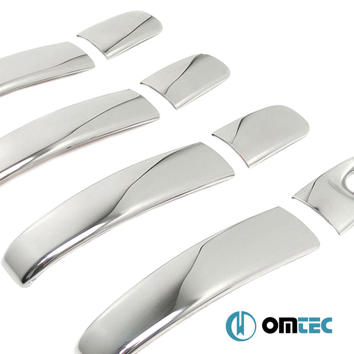 Door Handle Cover 4 Door 8 Pcs. (H1) S.Steel (Gloss) - Renault Trafic - VAN X83 - (2001 - 2014)