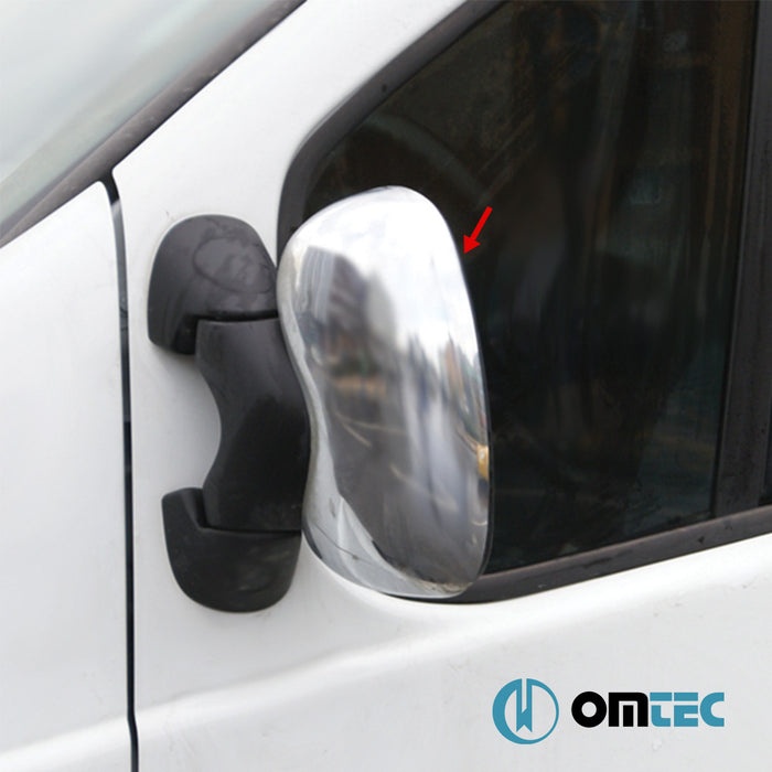 Rétroviseur - Coquilles chromées en inox (Brillant) - 2 pièces - Opel Vivaro - VAN X83 - (2001 - 2014)