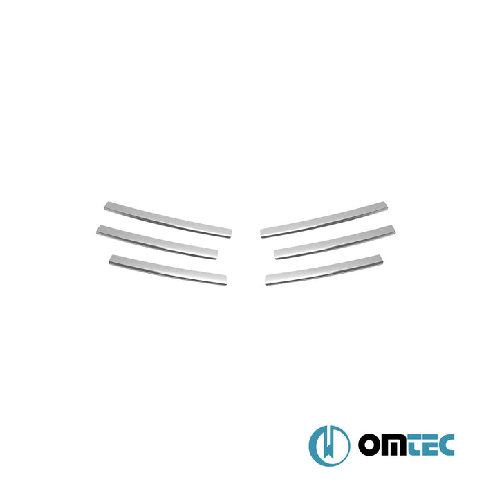 Grille de calandre - Baguettes chromées en inox (Brillant) - 6 pièces - Renault Trafic - VAN X83 FL - (2010 - 2014)