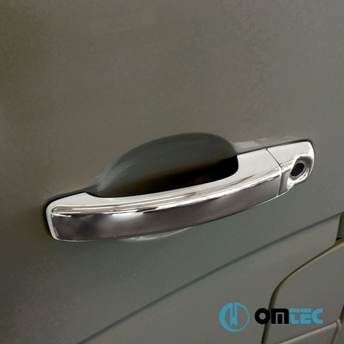 Poignée de porte - Caches chromés en inox (Brillant) 4 Portes 8 Pcs. (H2) - Opel Vivaro - VAN X82 - (2014 - 2019)