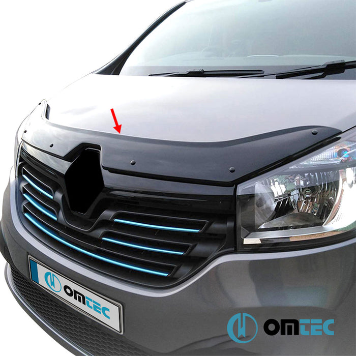 Bonnet Deflector (Black) ABS - Renault Trafic - VAN X82 PRE-FL - (2014 - 2019)