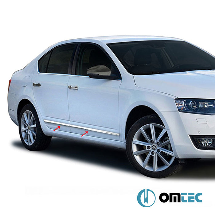 Yan Kapı Çıtası 4 Prç. P.Çelik (Parlak) - Skoda Octavia - SW 5E - (2013 - 2019)