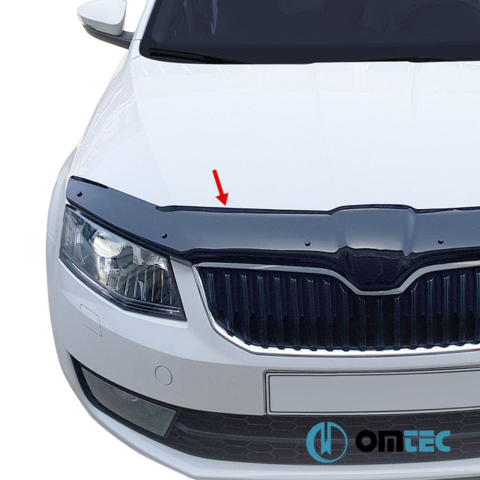 Bonnet Deflector (Black) ABS - Skoda Octavia - SW 5E - (2013 - 2019)