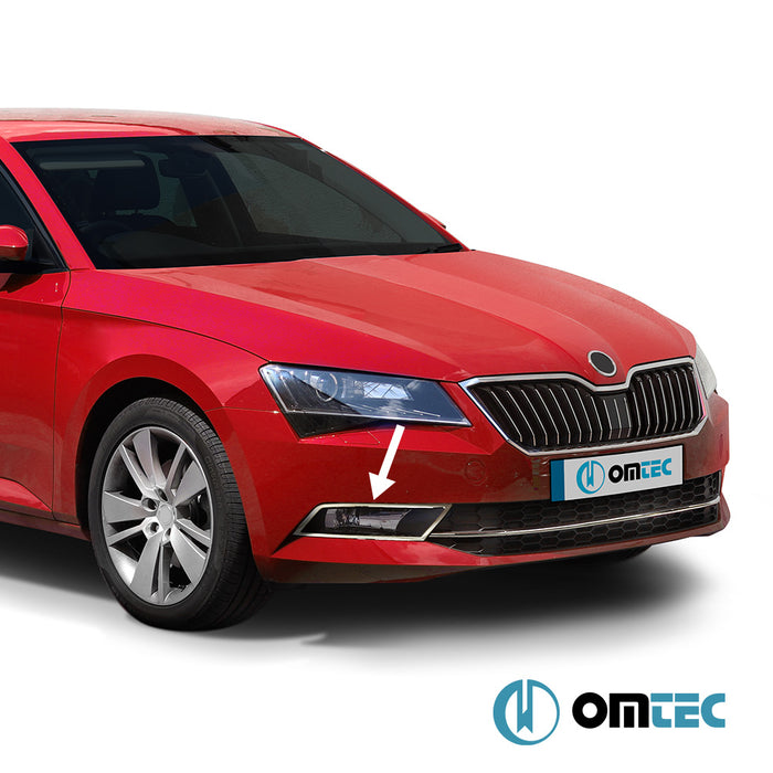 Sis Farı Çerçevesi 2 Prç. P.Çelik (Parlak) - Skoda Superb - SD 3V - (2015 - )