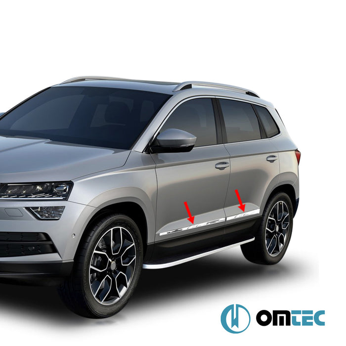 Porte latérale - Baguettes chromées en inox (Brillant) - 4 pièces - Skoda Karoq - SUV I - (2017 - )