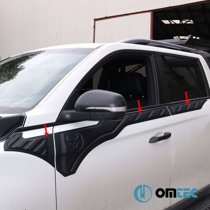 Side Door Cladding 6 Pcs. (Bat Model) - Ssangyong Musso - PK Q200 - (2018 - )