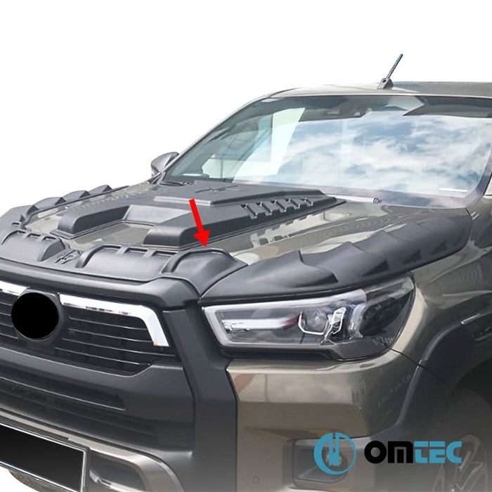 Dragon Paket Kaput Rüzgarlığı (Siyah) ABS 3 Prç. - Toyota Hilux - PK AN120 FL II - (2020 - )