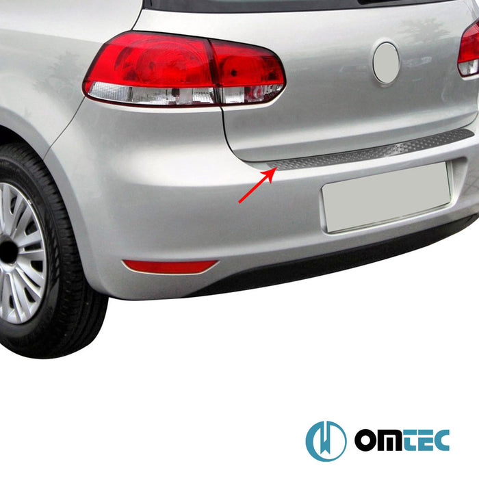 Rear Bumper Sill Cover S.Steel (Gloss) (Punto Design) - Volkswagen Golf - HB 5D Mk5 - (2003 - 2009)