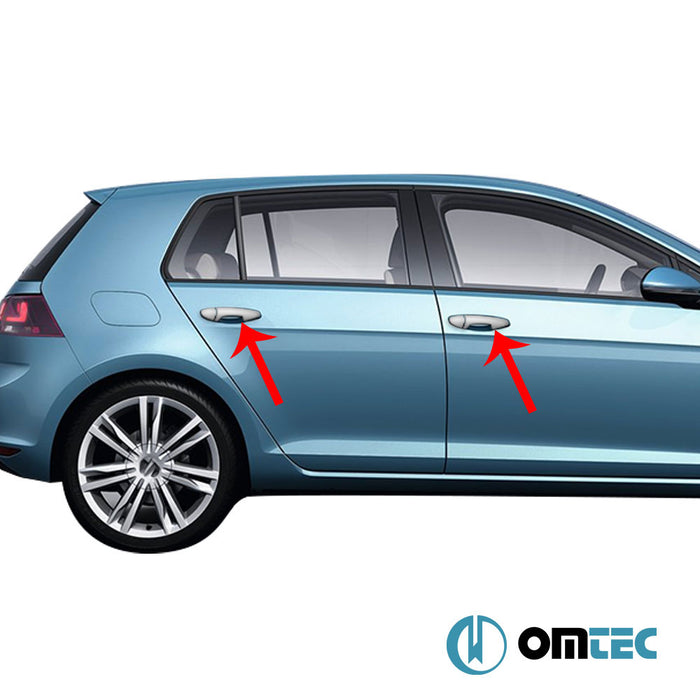 Poignée de porte - Caches chromés en inox (Brillant) 4 Portes 8 Pcs. (H1) - Volkswagen Golf - HB 5D Mk5 - (2003 - 2009)