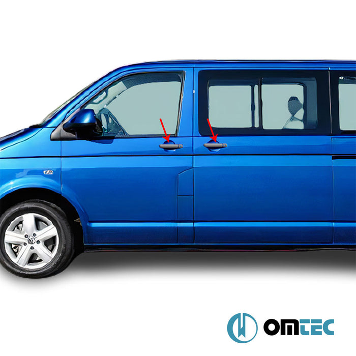 Deco Kapı Kolu 4 Kapı 8 Prç. (H1) P.Çelik (Siyah) - Volkswagen T5 Caravelle - VAN T5 - (2003 - 2015)