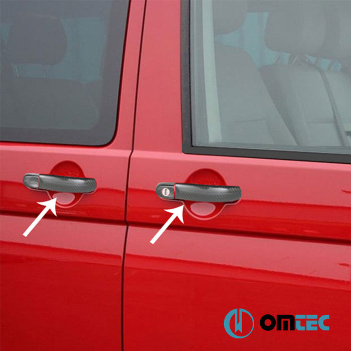 Door Handle Cover 4 Door 8 Pcs. (H2) (Carbon) - Volkswagen T5 Multivan - VAN T5 - (2003 - 2015)