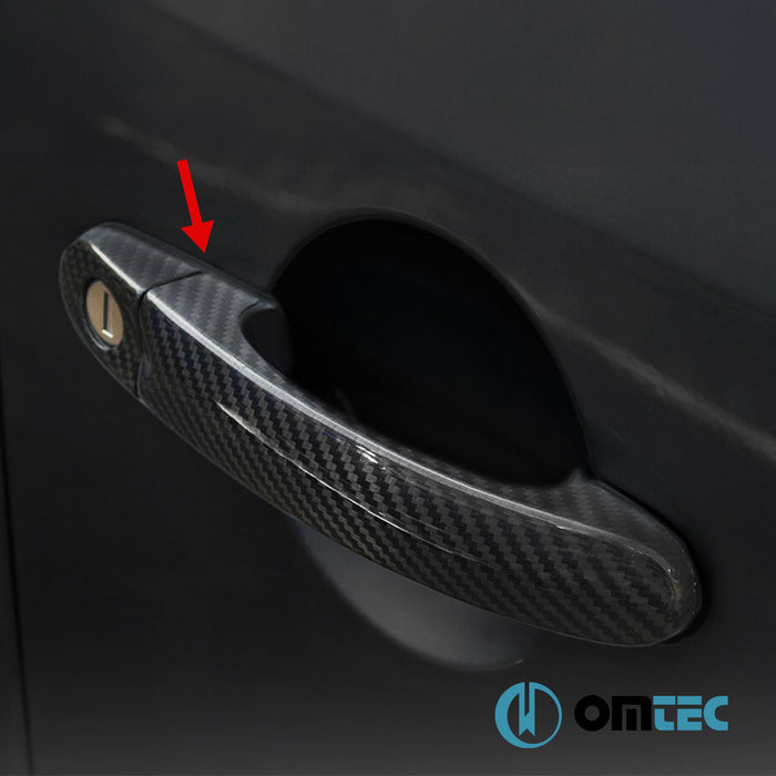 Door Handle Cover 3 Door 6 Pcs. (H2) (Carbon) - Volkswagen T5 Caravelle - VAN T5 - (2003 - 2015)