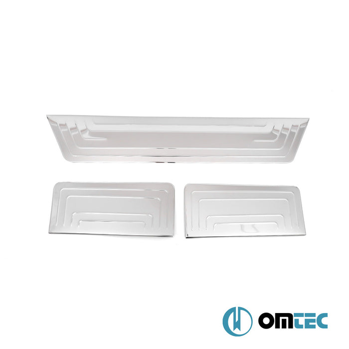 Seuil de porte - Norm : Baguettes chromées en inox (Brillant) - 3 pièces - Volkswagen T5 Transporter - VAN T5 - (2003 - 2015)