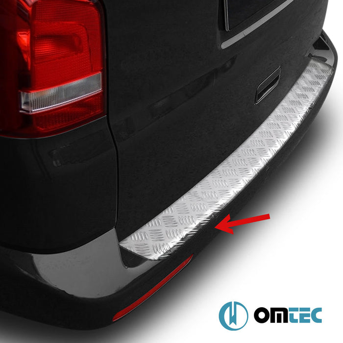 Rear Bumper Sill Cover (Silver Anodized) Aluminium - Volkswagen T5 Caravelle - VAN T5 - (2003 - 2015)