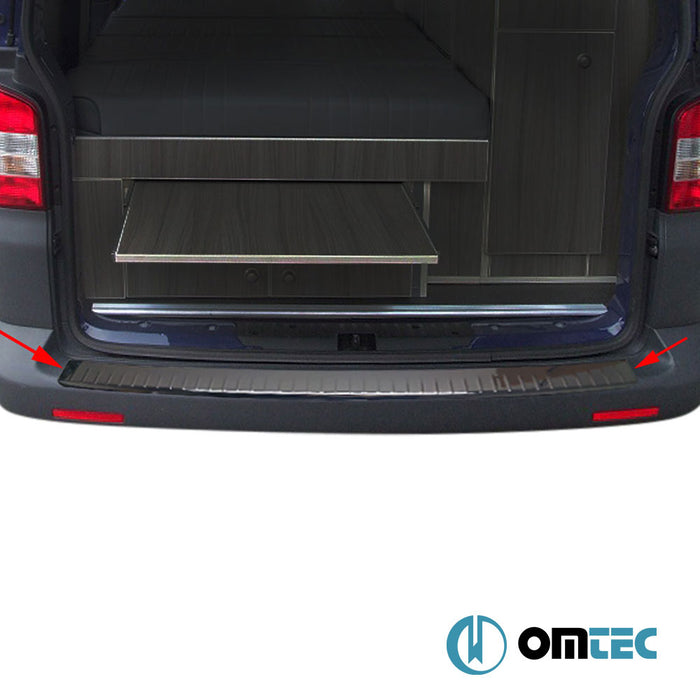 Rear Bumper Sill Cover S.Steel (Black Chrome) - Volkswagen T5 Caravelle - VAN T5 - (2003 - 2015)