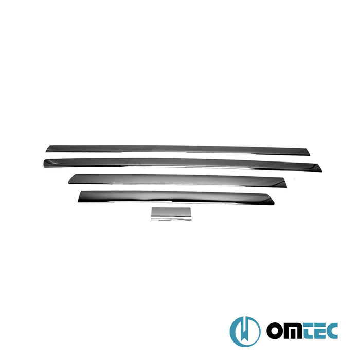 Porte latérale - Baguettes chromées en inox - 5 pièces (L1-conduite à droite- Une Porte) (Chrome Noir) - Volkswagen T5 Transporter - VAN T5 - (2003 - 2015)